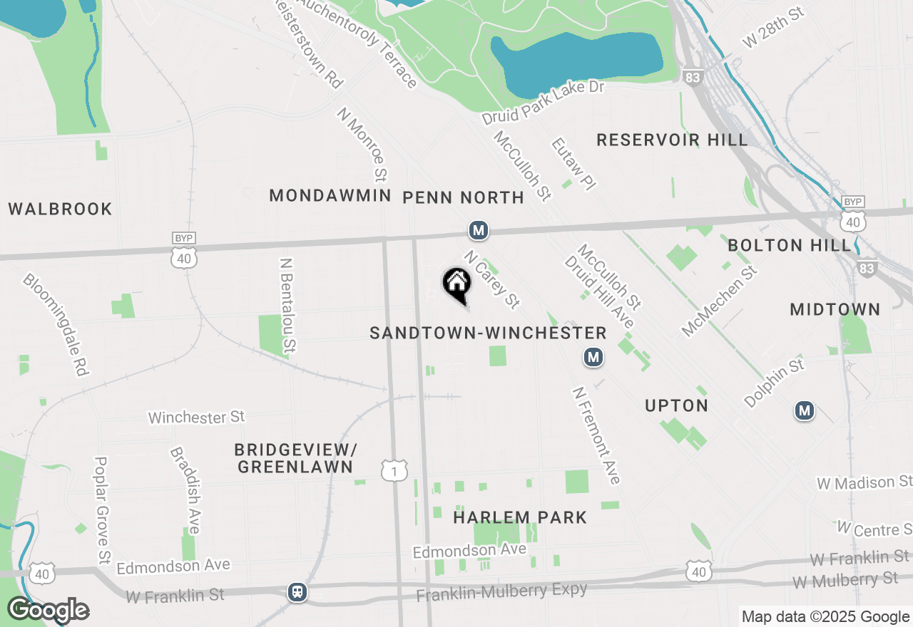 Map of 1542 N Gilmor Street, Baltimore, MD 21217