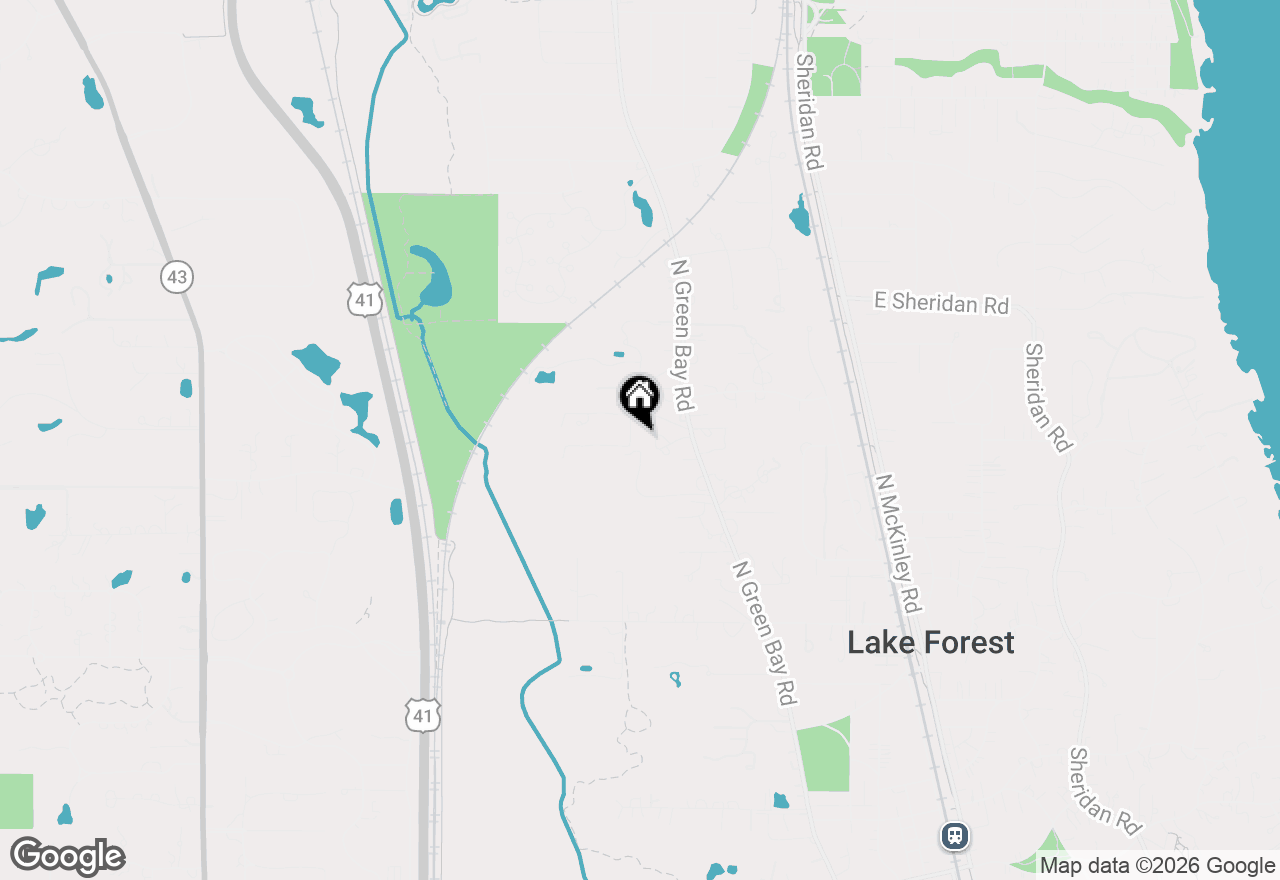Map of 1302 N Green Bay Road, Lake Forest, IL 60045