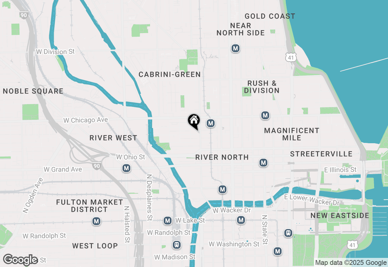 Map of 358 W Huron Street #B, Chicago, IL 60654