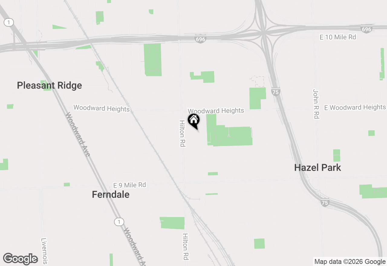Map of 2411 Harris Street, Ferndale, MI 48220