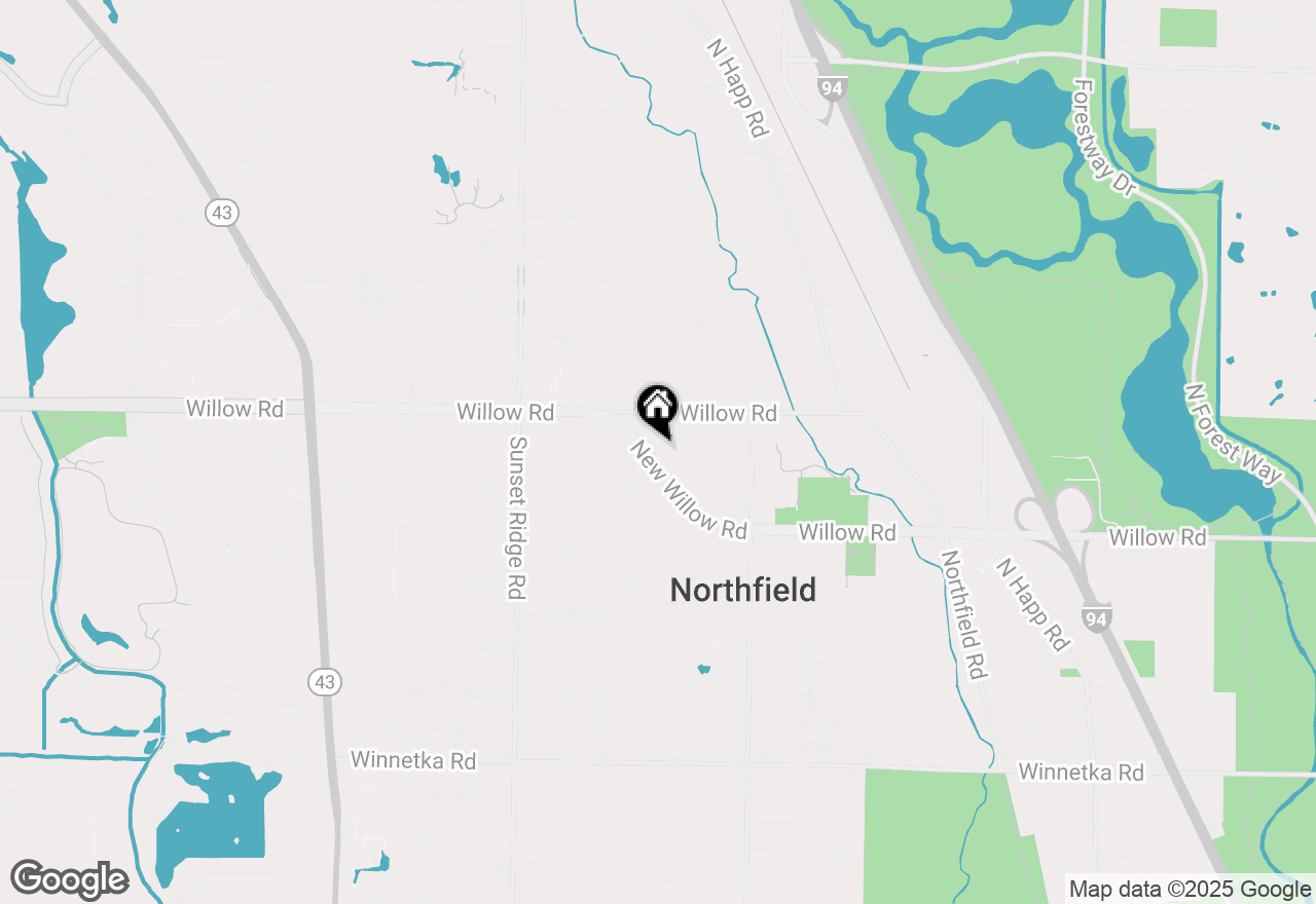 Map of 2185 New Willow Road, Northfield, IL 60093
