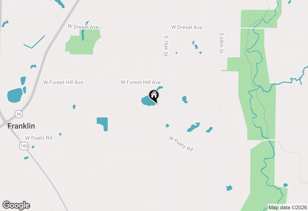 Map of 7760 W Tuckaway Shores Dr, Franklin, WI 53132