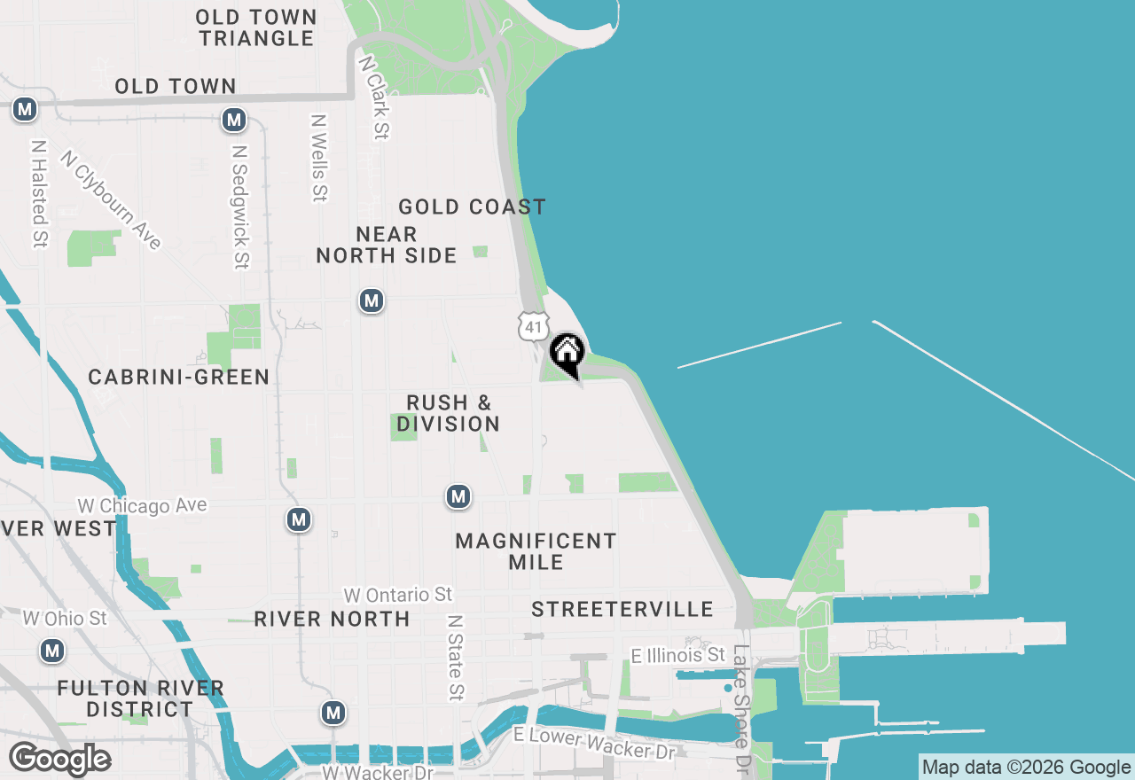 Map of 179 E Lake Shore Drive #25W, Chicago, IL 60611