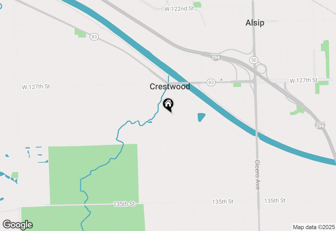 Map of 12848 W Playfield Drive, Crestwood, IL 60418