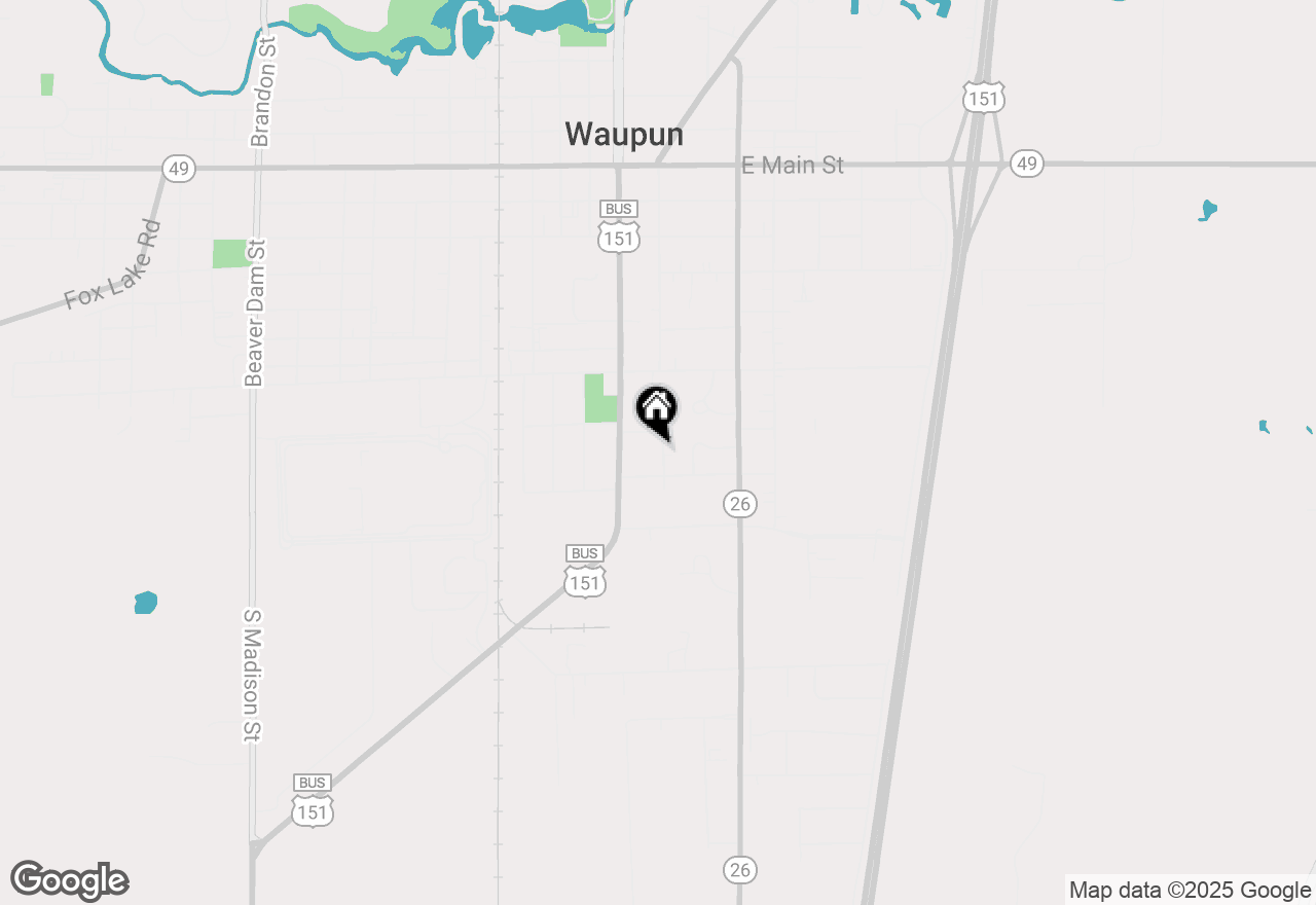 Map of 614 Carrington Street, Waupun, WI 53963