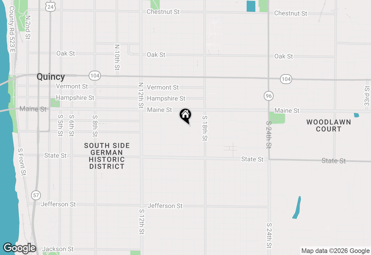 Map of 215 S 16th St., Quincy, IL 62301