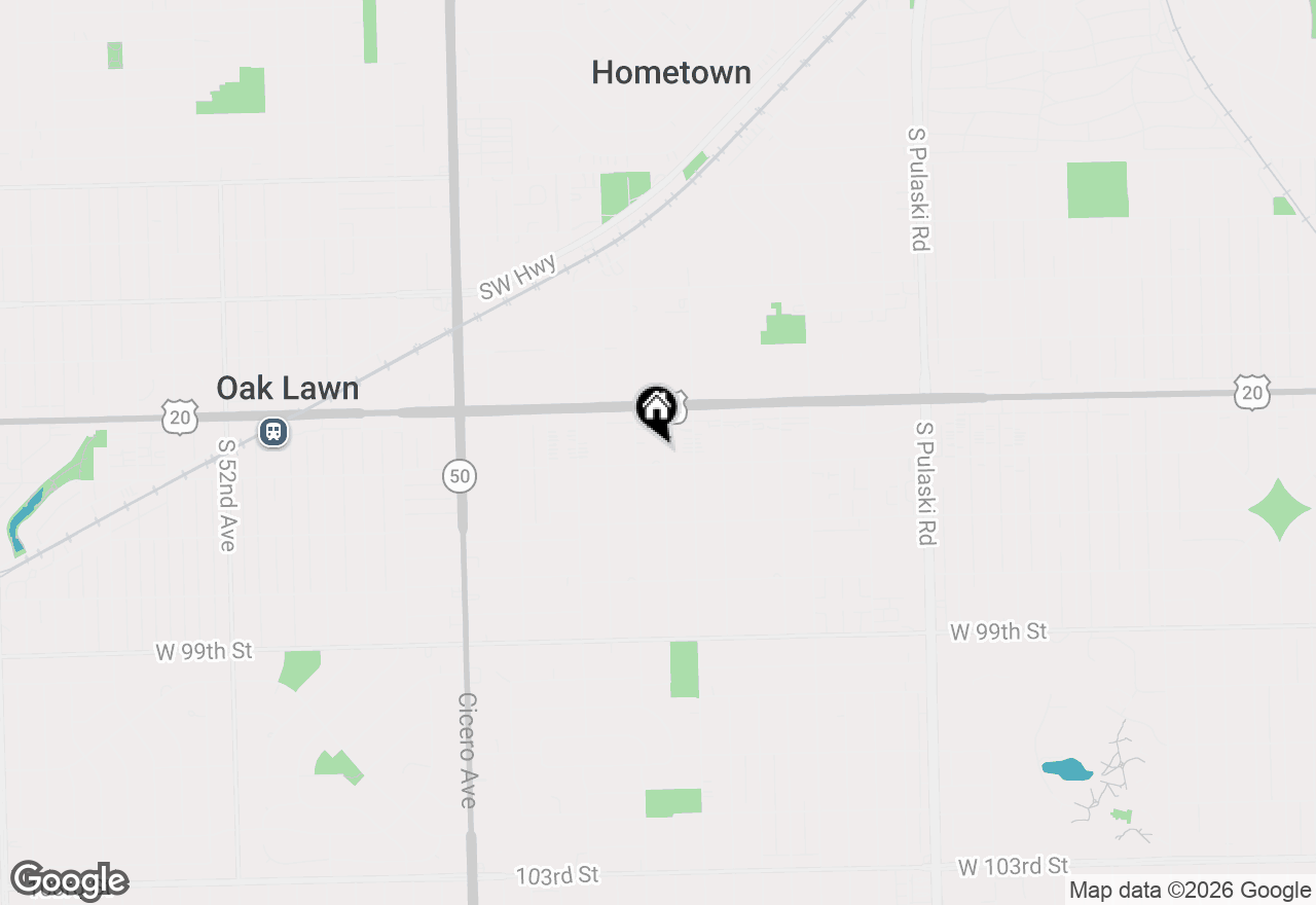 Map of 9536 S Kenneth Avenue, Oak Lawn, IL 60453