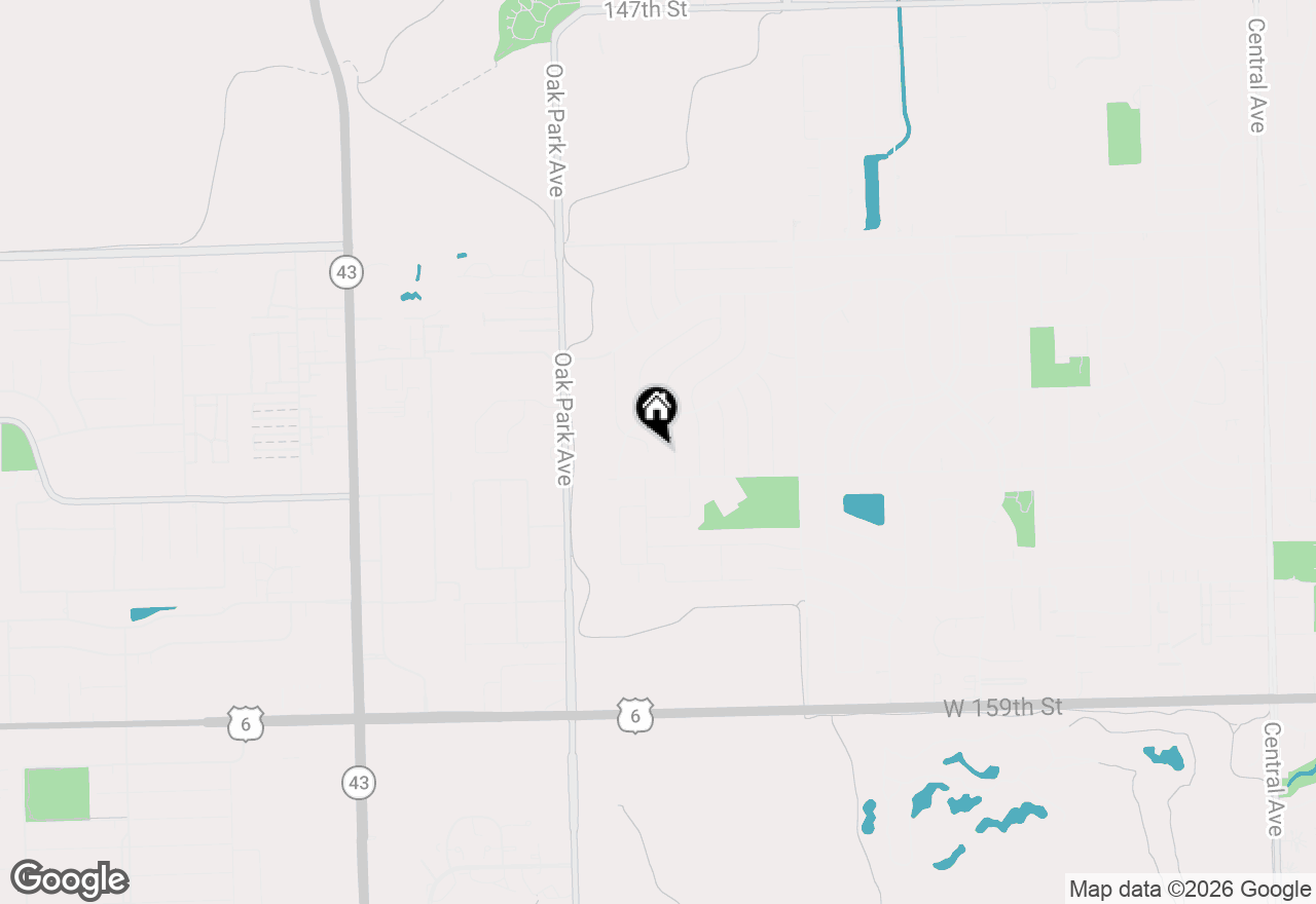 Map of 15417 Maple Court, Oak Forest, IL 60452