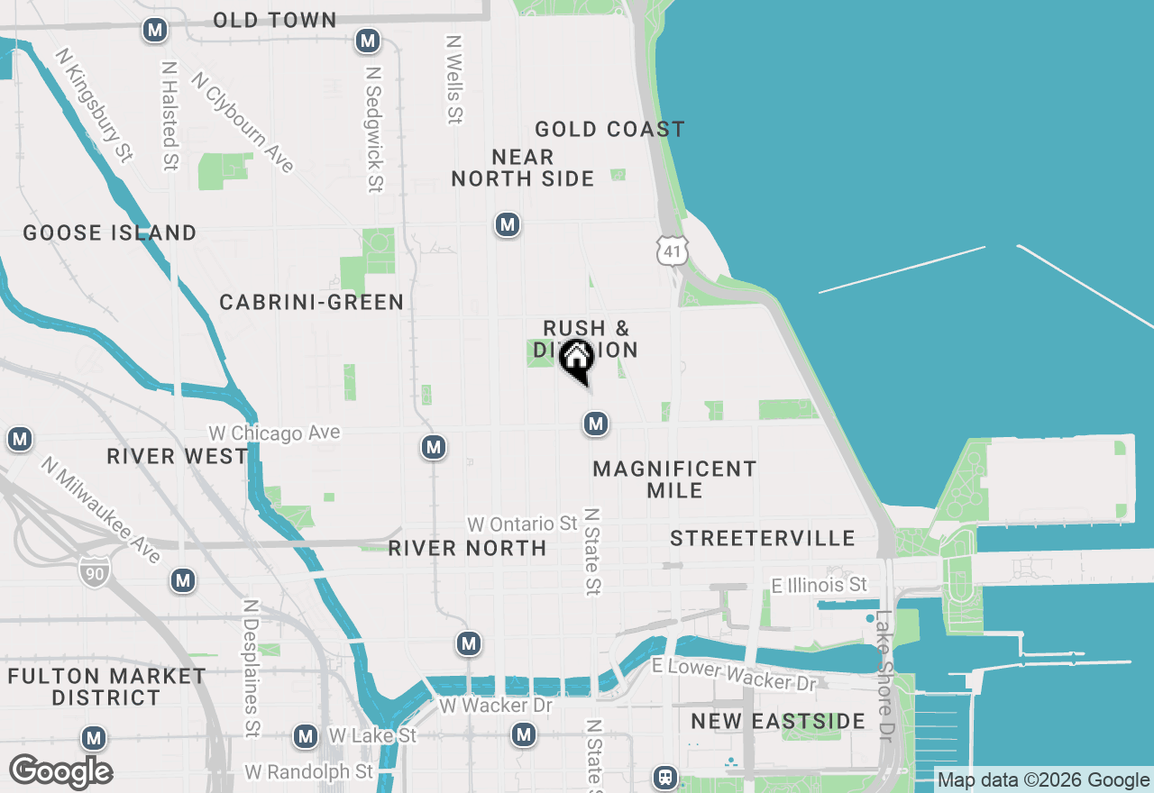 Map of 21 W Chestnut Street #603, Chicago, IL 60611