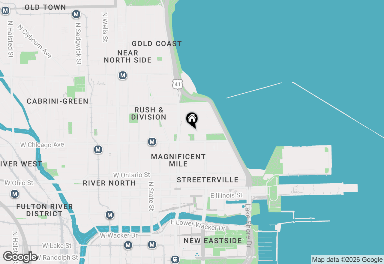 Map of 180 E Pearson Street #5602, Chicago, IL 60611