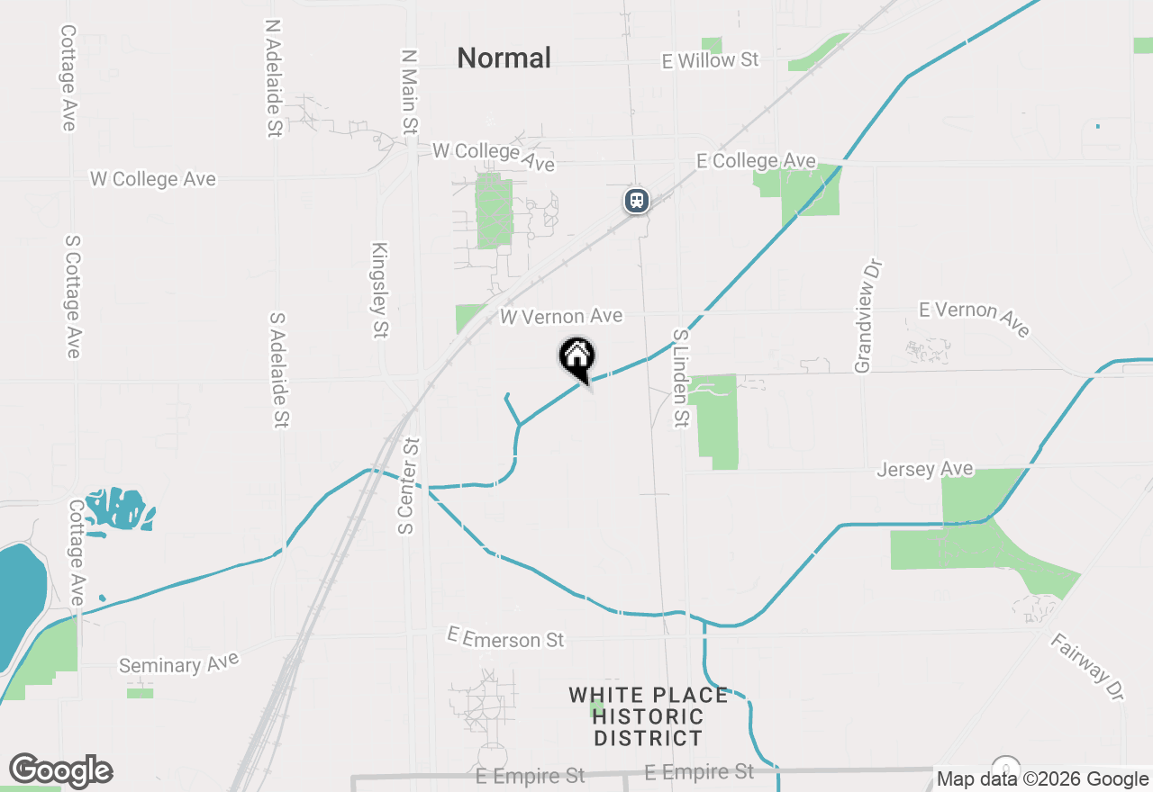 Map of 907 S Fell Avenue, Normal, IL 61761