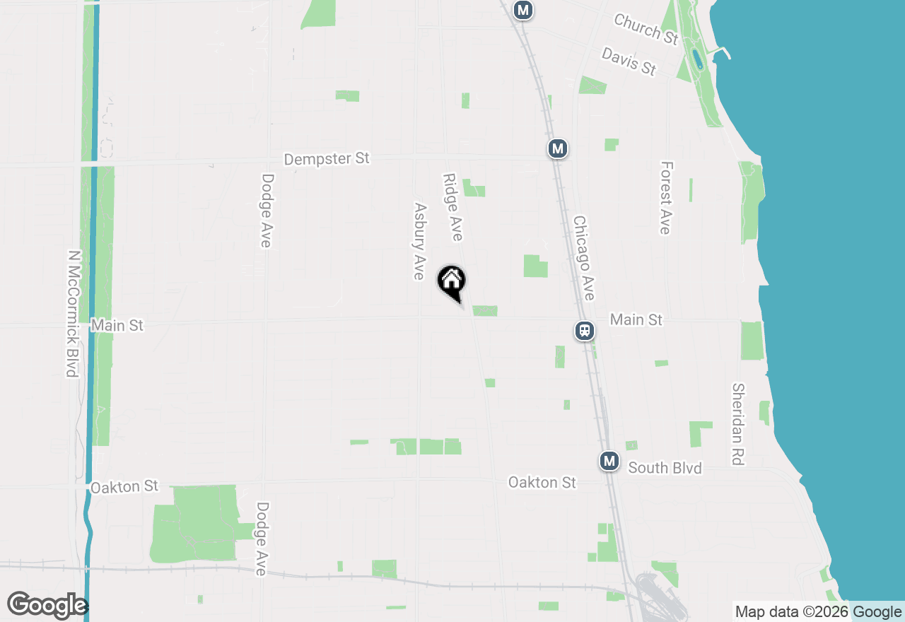 Map of 1123 Main Street, Evanston, IL 60202