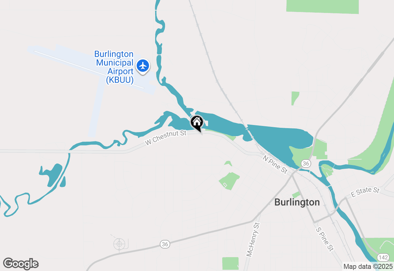 Map of 561 W Chestnut St, Burlington, WI 53105