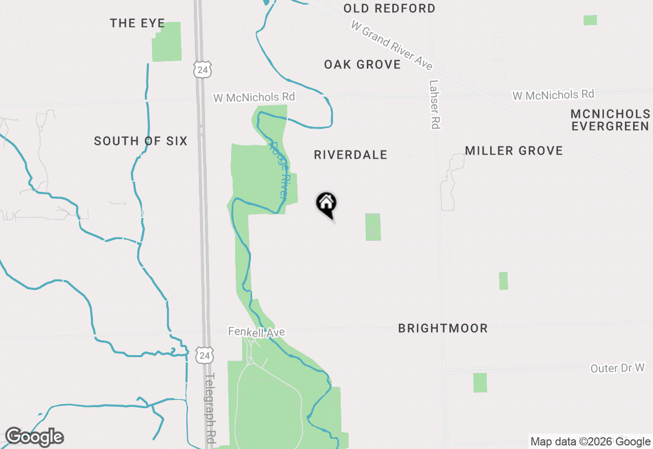 Map of 15870 W Parkway Street, Detroit, MI 48223