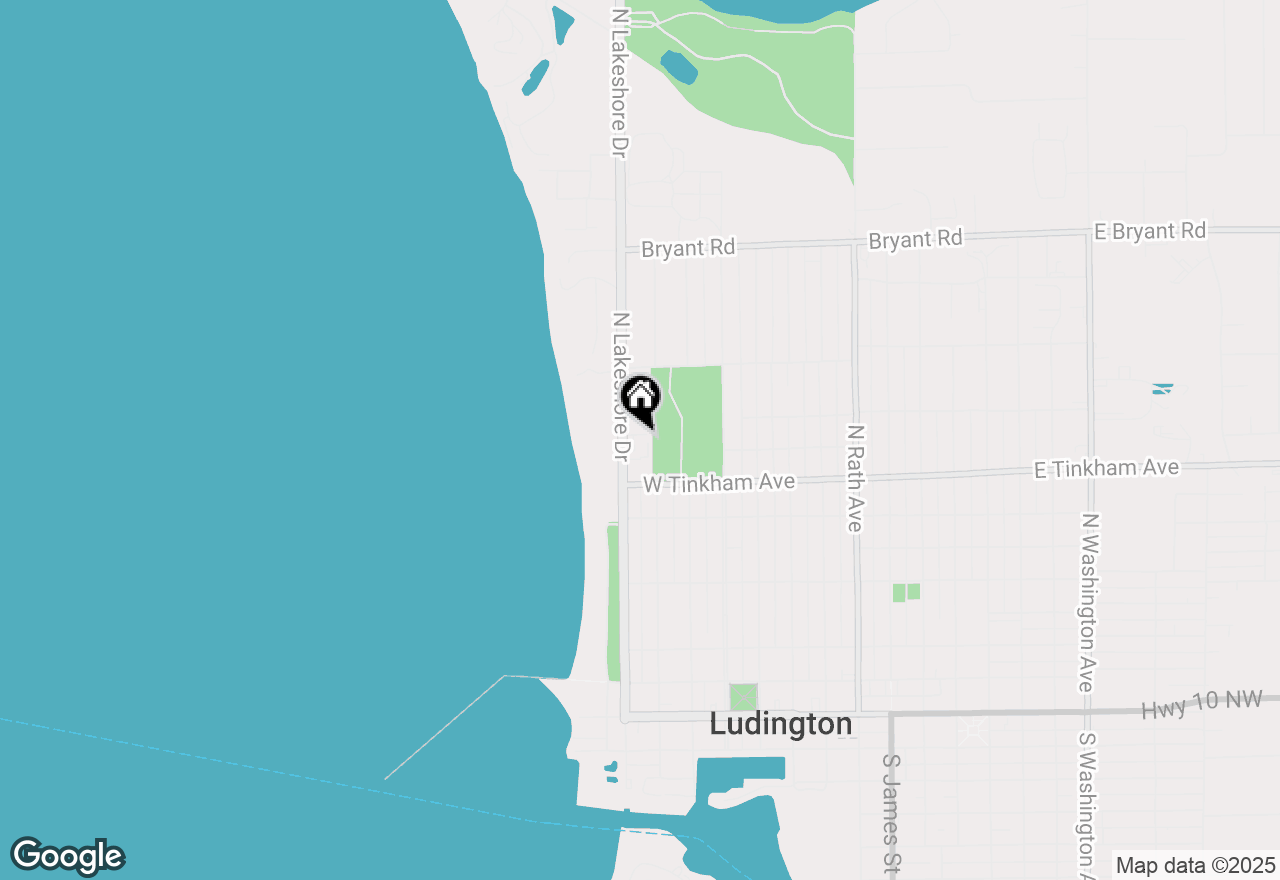 Map of 612 N Lakeshore Drive, Ludington, MI 49431
