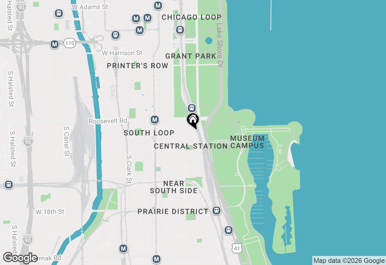 Map of 1235 S Prairie Avenue #3303, Chicago, IL 60605