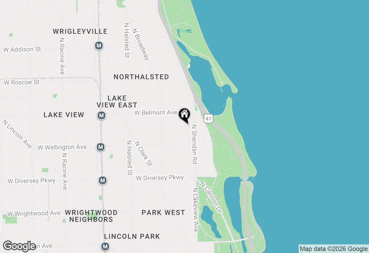 Map of 433 W Briar Place #1B, Chicago, IL 60657