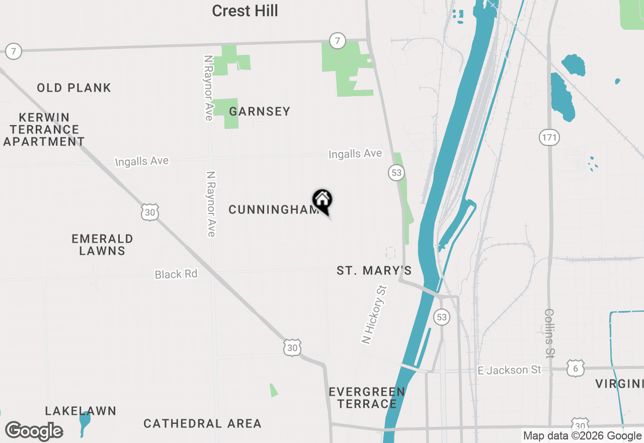 Map of 919 N Center Street, Joliet, IL 60435