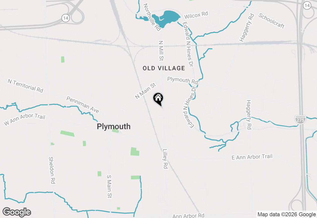Map of 138 S Mill Street, Plymouth, MI 48170