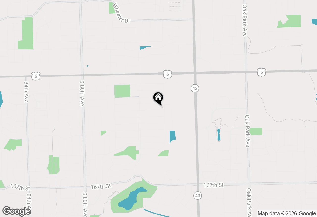 Map of 7422 162nd Street, Tinley Park, IL 60477