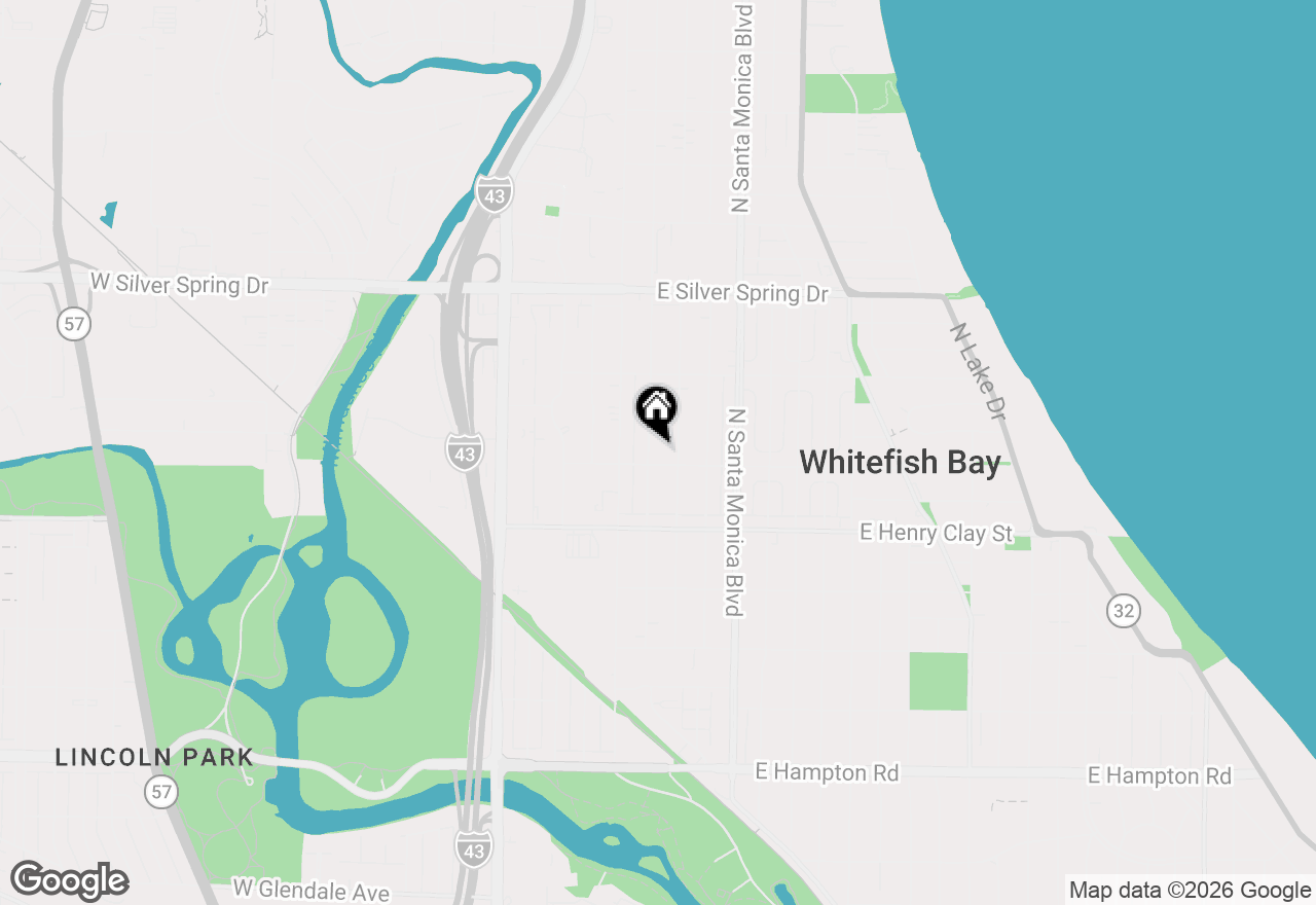 Map of 5312 N Bay Ridge Ave, Whitefish Bay, WI 53217