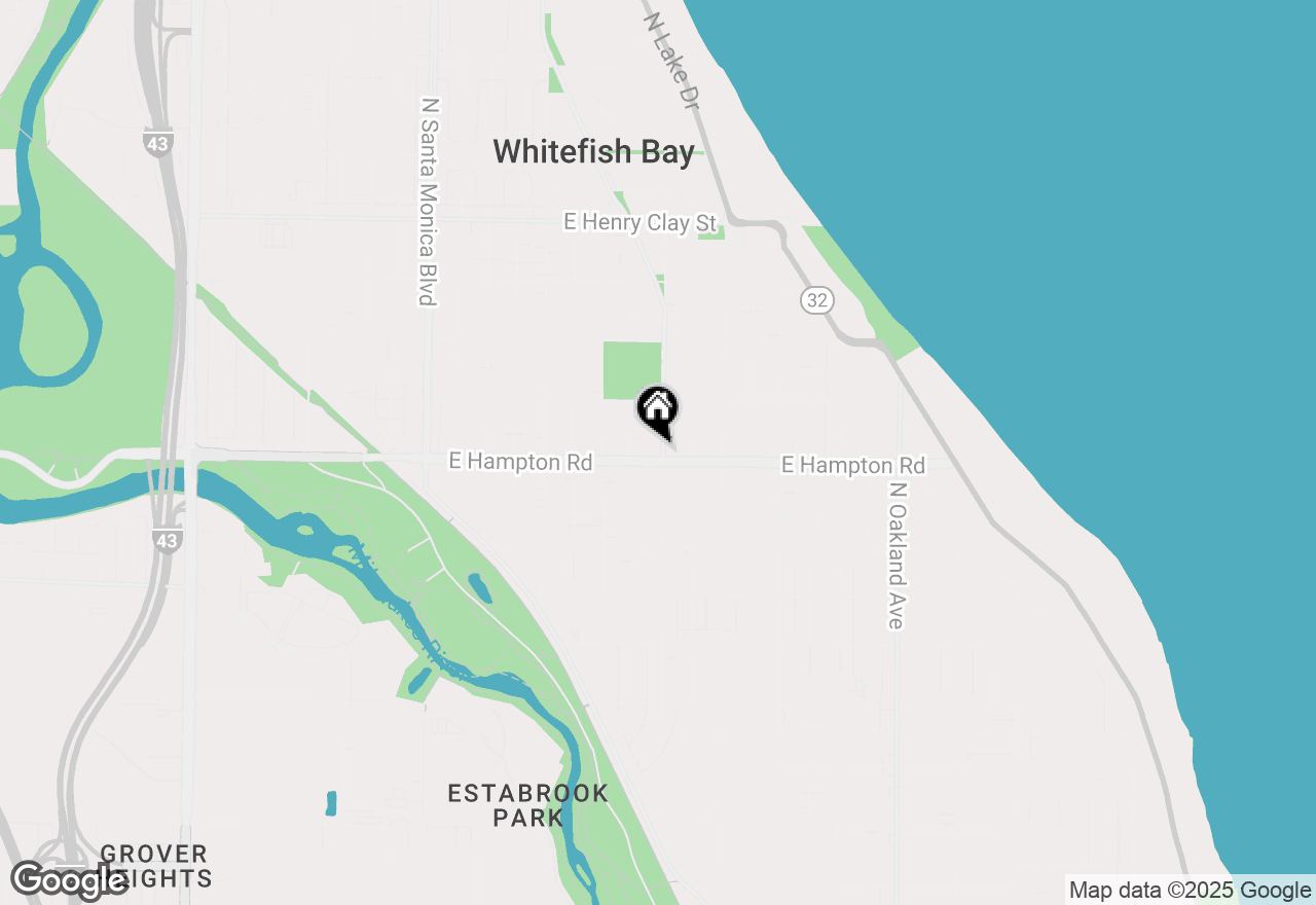 Map of 1030 E Hampton Rd, Whitefish Bay, WI 53217
