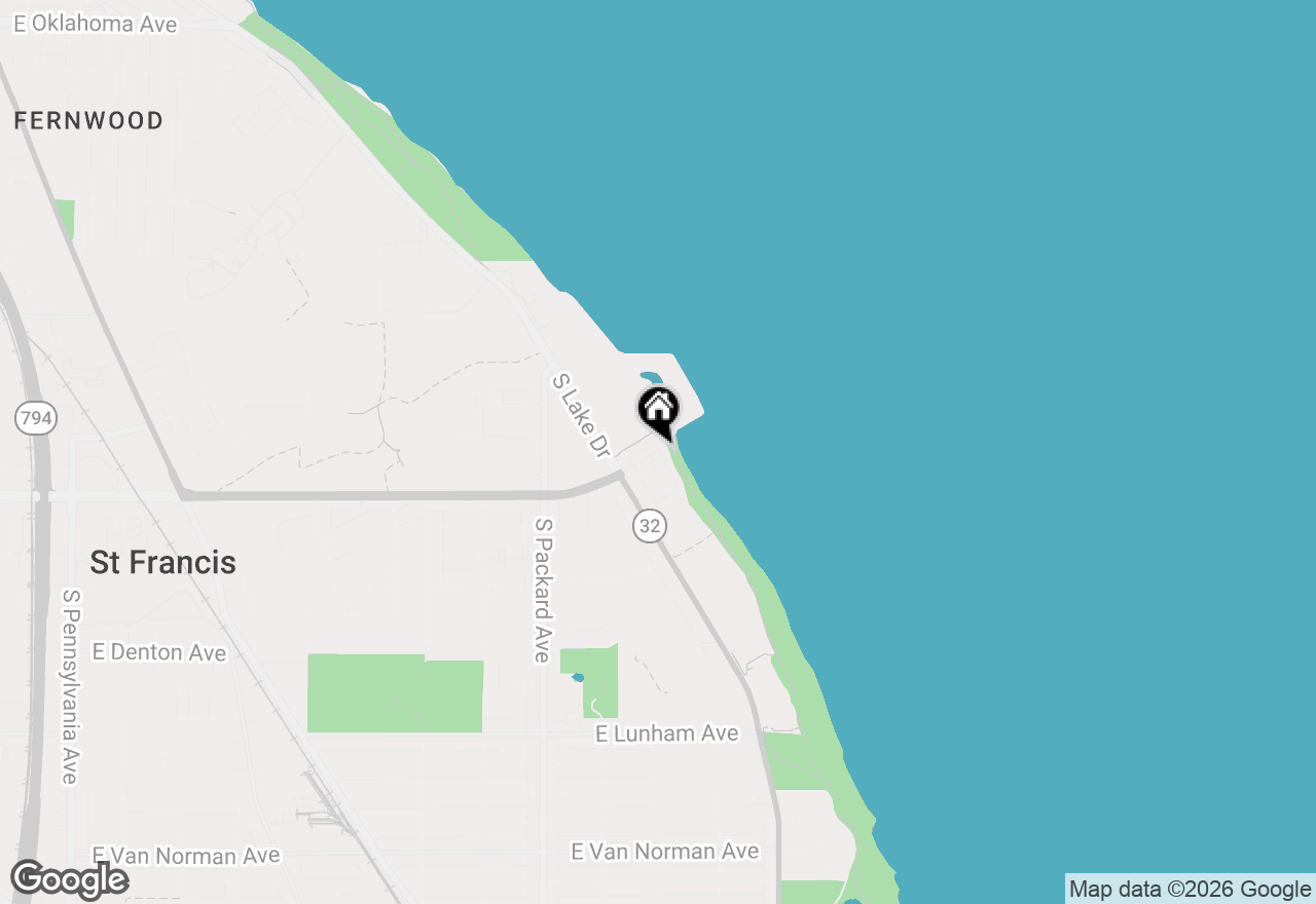 Map of 3832 S Lake Dr, St. Francis, WI 53235