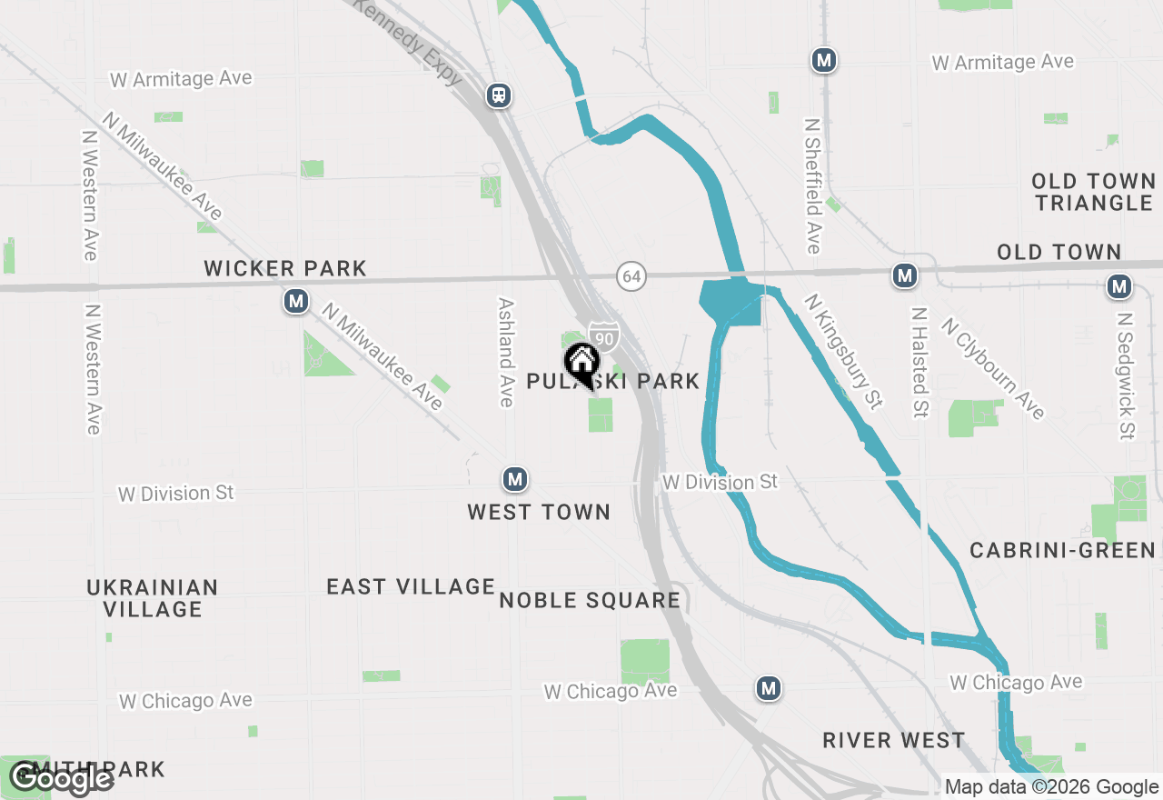 Map of 1340 N Cleaver Street, Chicago, IL 60642