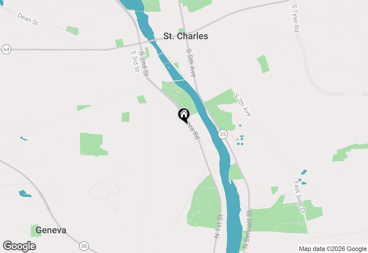 Map of 25 Mosedale Street, St. Charles, IL 60174