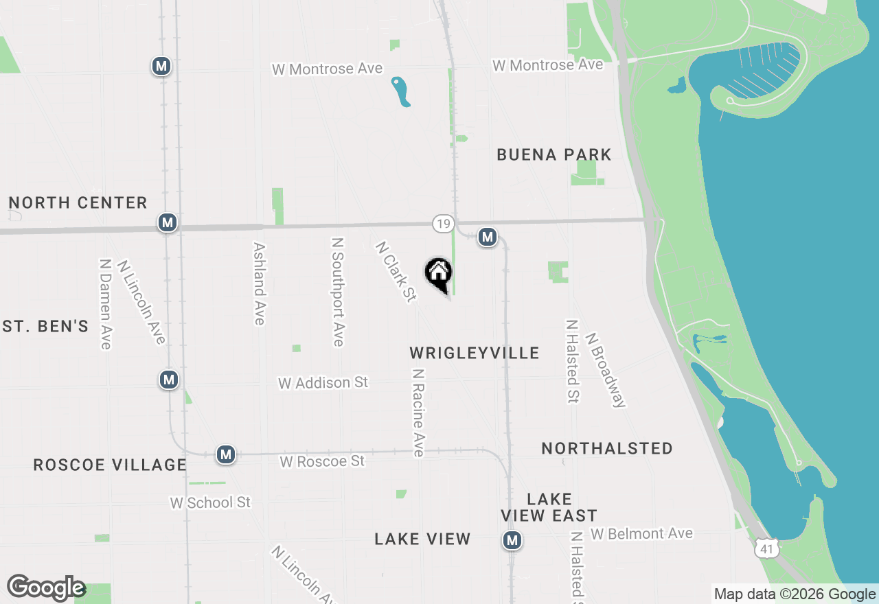 Map of 1125 W Grace Street #2W, Chicago, IL 60613