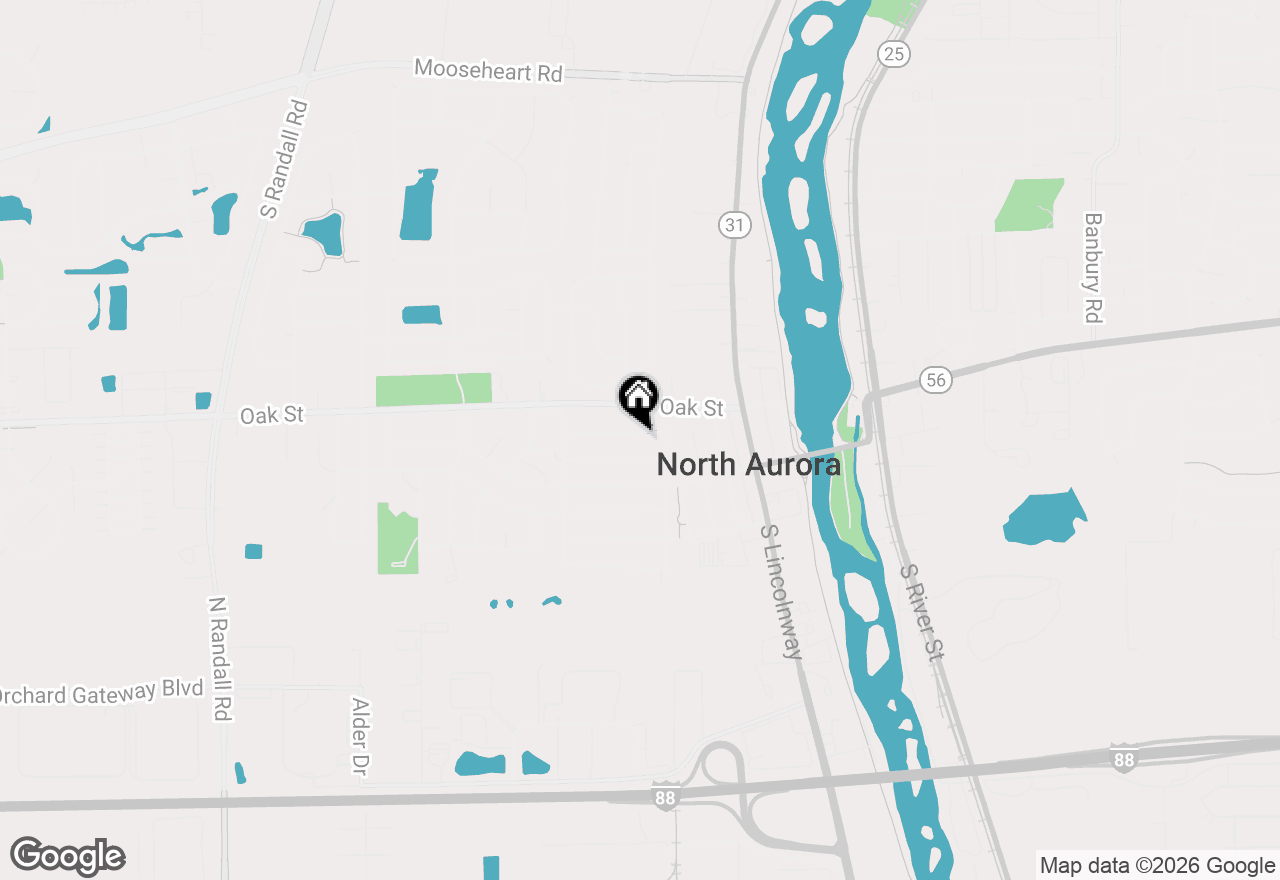 Map of 308 Hillside Place, North Aurora, IL 60542