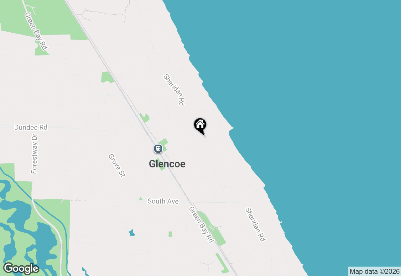 Map of 677 Sheridan Road, Glencoe, IL 60022