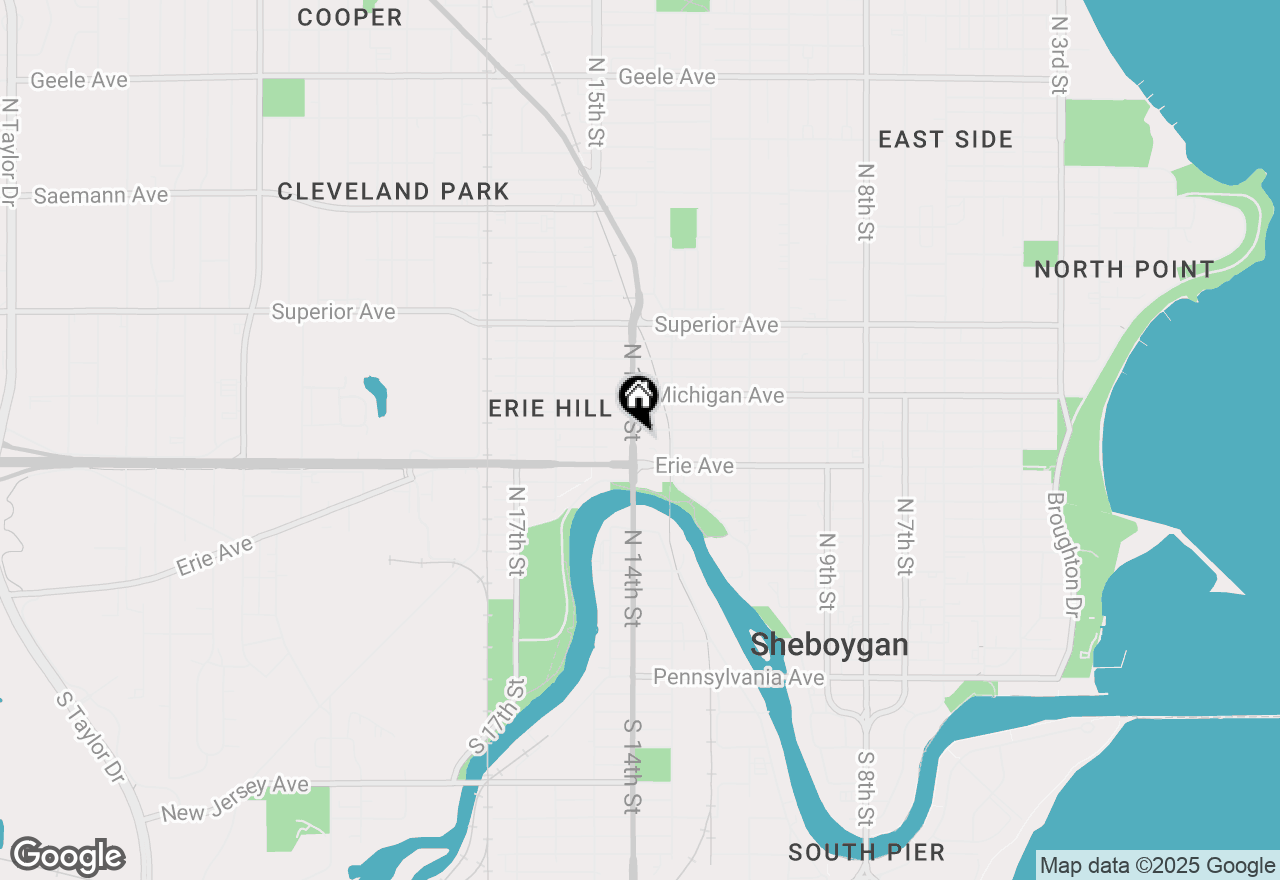 Map of 1123 N 14th St #1125, Sheboygan, WI 53081