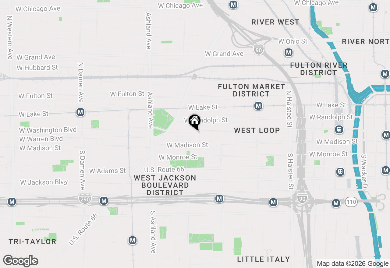 Map of 1327 W Washington Boulevard #4H, Chicago, IL 60607
