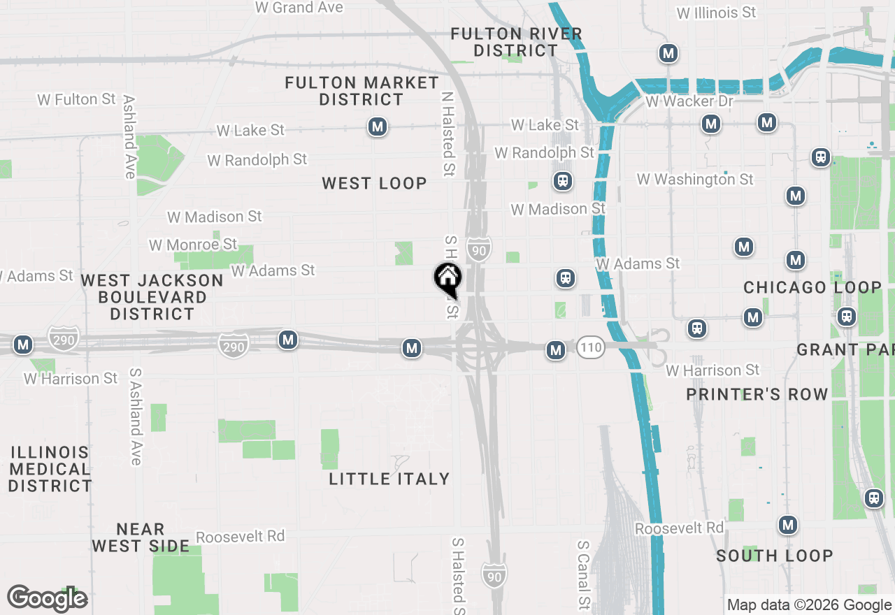 Map of 318 S Halsted Street #301, Chicago, IL 60607