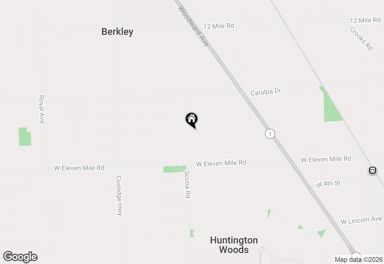 Map of 1642 Harvard Road, Berkley, MI 48072