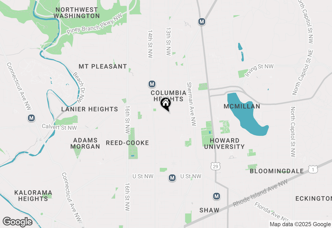 Map of 1307 Fairmont Street Nw #2, Washington, DC 20009