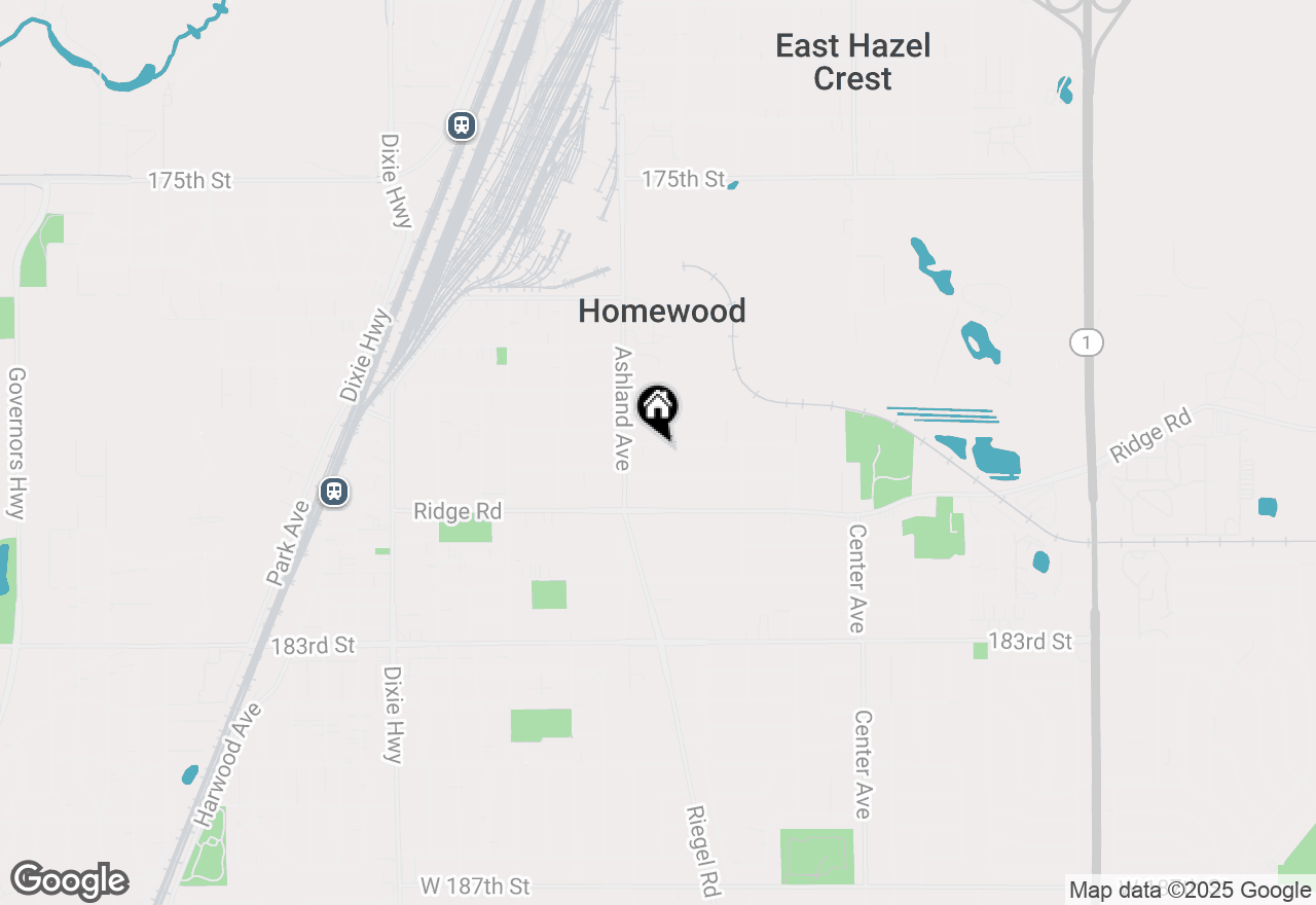 Map of 1525 Burr Oak Road, Homewood, IL 60430
