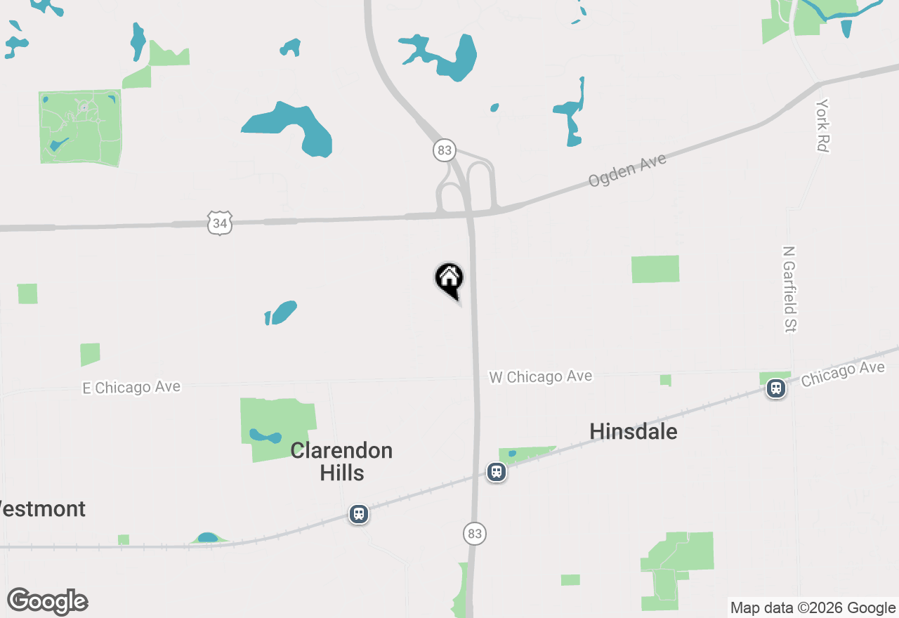 Map of 241 Coe Road, Clarendon Hills, IL 60514