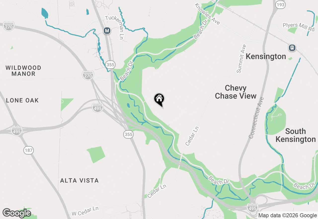 Map of 4702 Edgefield Road, Bethesda, MD 20814