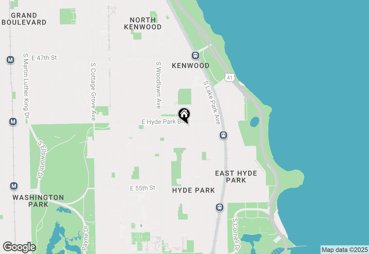 Map of 5117 S Kenwood Avenue #302, Chicago, IL 60615