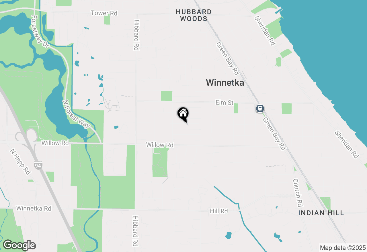 Map of 1070 Cherry Street, Winnetka, IL 60093