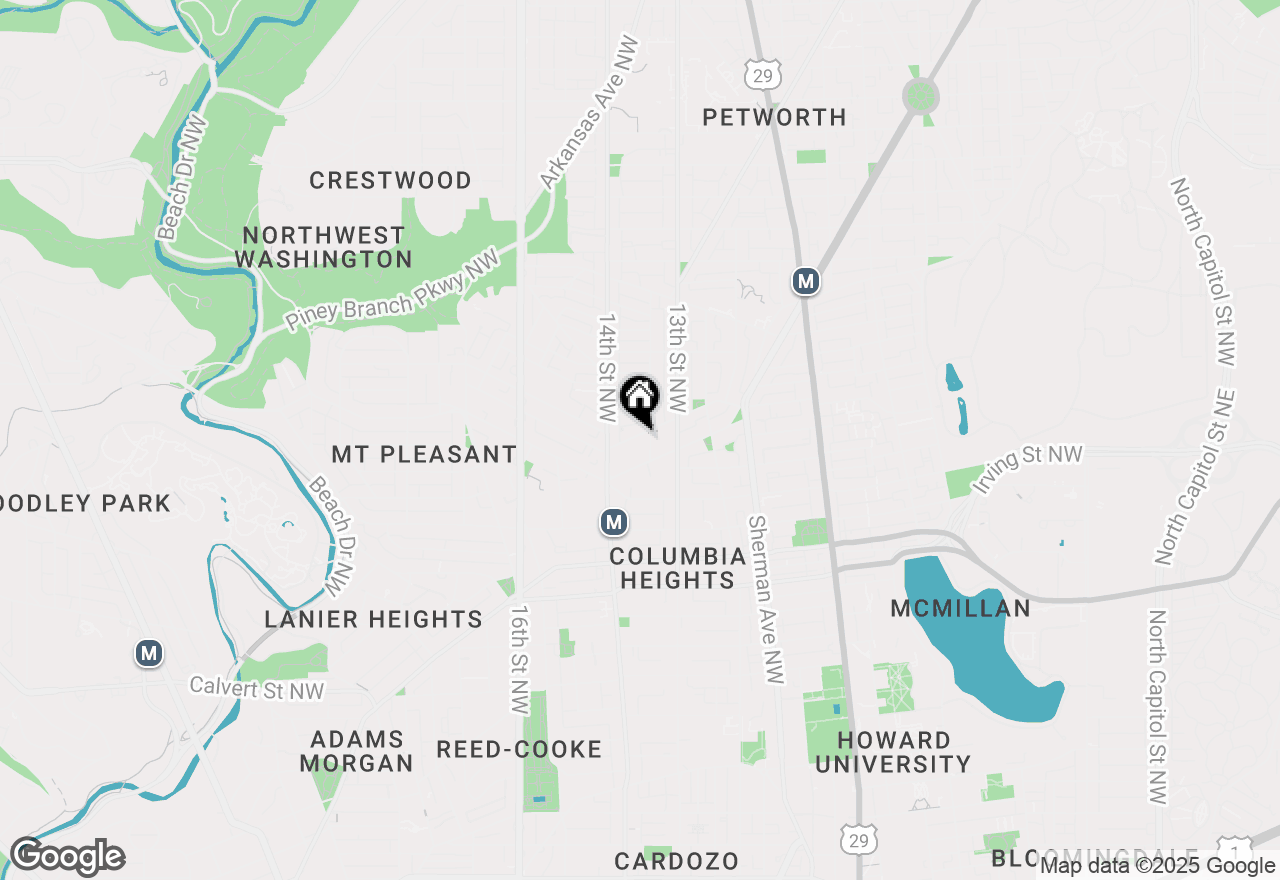 Map of 1346 Monroe Street Nw #B, Washington, DC 20010