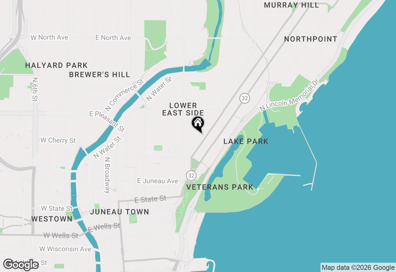 Map of 1550 N Warren Ave #308, Milwaukee, WI 53202