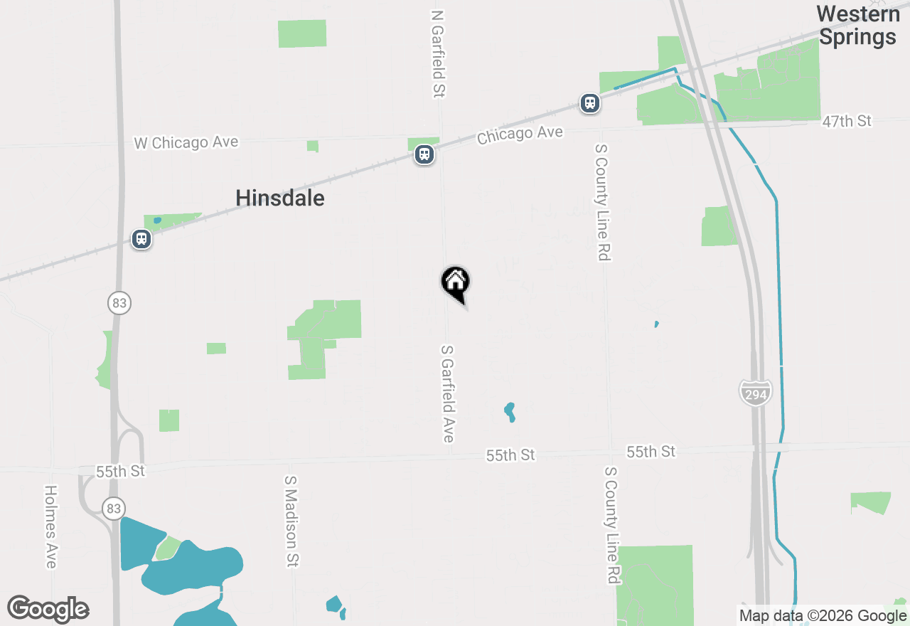 Map of 617 S Garfield Street, Hinsdale, IL 60521