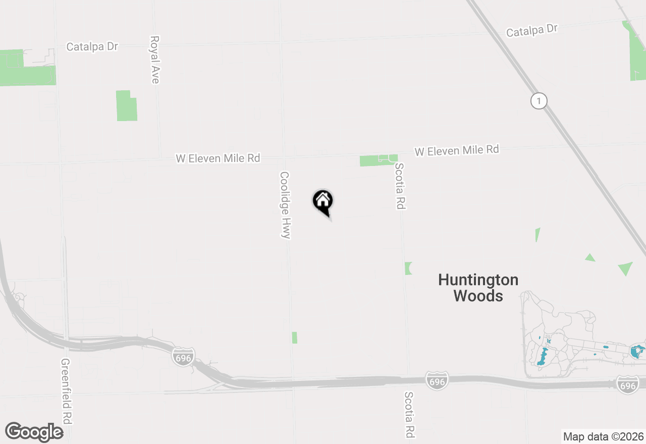 Map of 13146 Hart Avenue, Huntington Woods, MI 48070