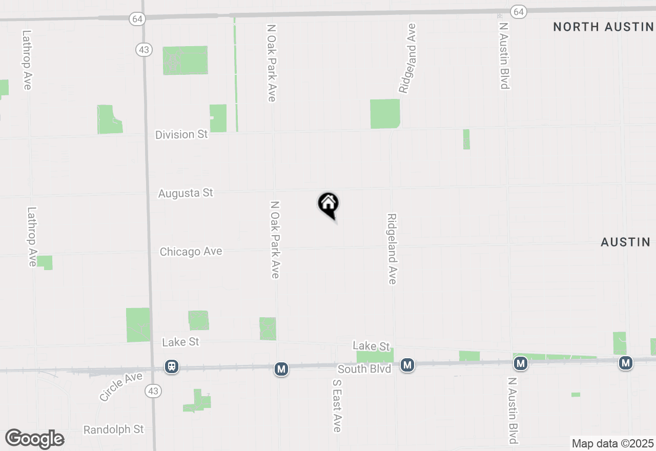 Map of 539 N East Avenue, Oak Park, IL 60302