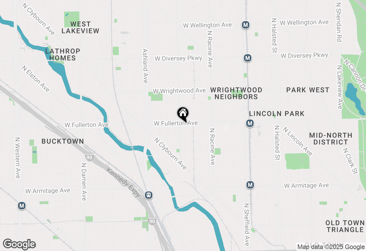 Map of 1359 W Fullerton Avenue #2E, Chicago, IL 60614