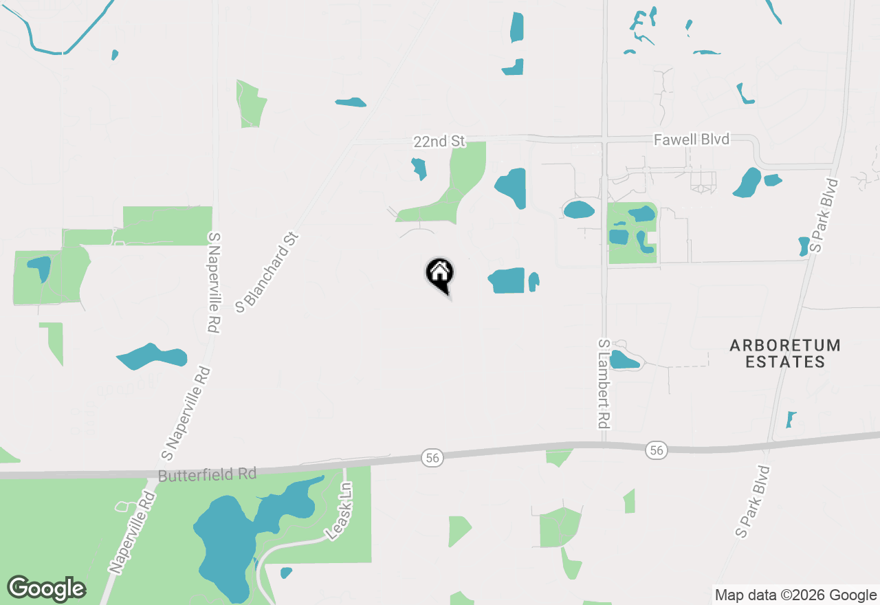 Map of 1351 Brentwood Lane, Wheaton, IL 60189