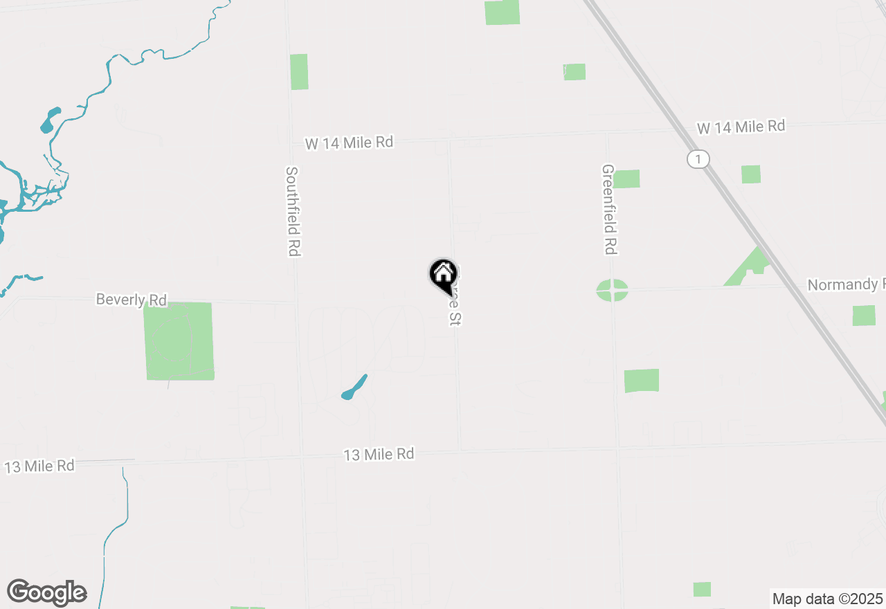 Map of 16927 Beverly Road, Beverly Hills, MI 48025